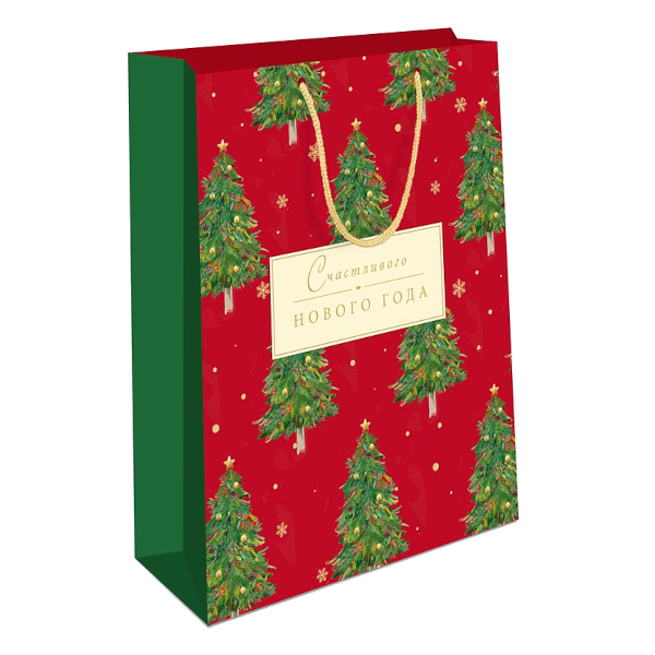 Пакет бумажный 32*26*12см "Счастливого Нового года. Елки" 0193.176 Арт Дизайн