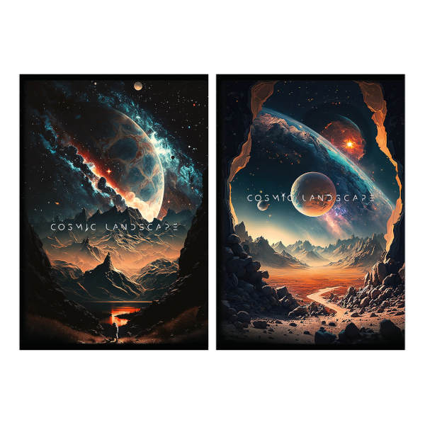 Тетрадь 48л А4 клетка "Cosmic Landscape" картон, ассорти 3478 Полином