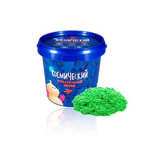 Набор для творчества Волшебный мир "Космический песок" 1,0кг, зеленый, пласт.уп. Т57733