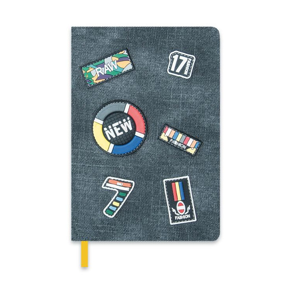 Записная книга А5 192л "Канвас" клетка, сшивка, тв.обл., ткань, черный 47676 Феникс+