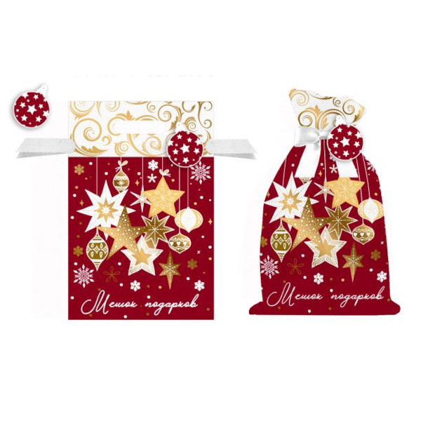 Мешочек 30*45см "Мешок подарков" неткан. 89567 Феникс-Презент.