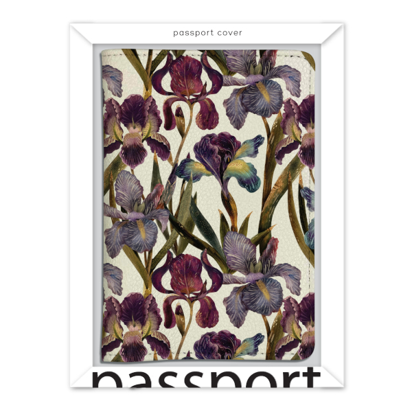 Обложка для паспорта "Flora. Ирисы" иск.кожа 3-620/04 Bruno Visconti