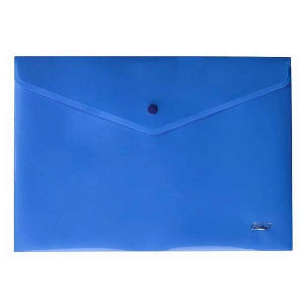 Папка-конверт на кнопке А4, 1отд., 180мкм, непрозрач., синяя АКк4_00002 Hatber