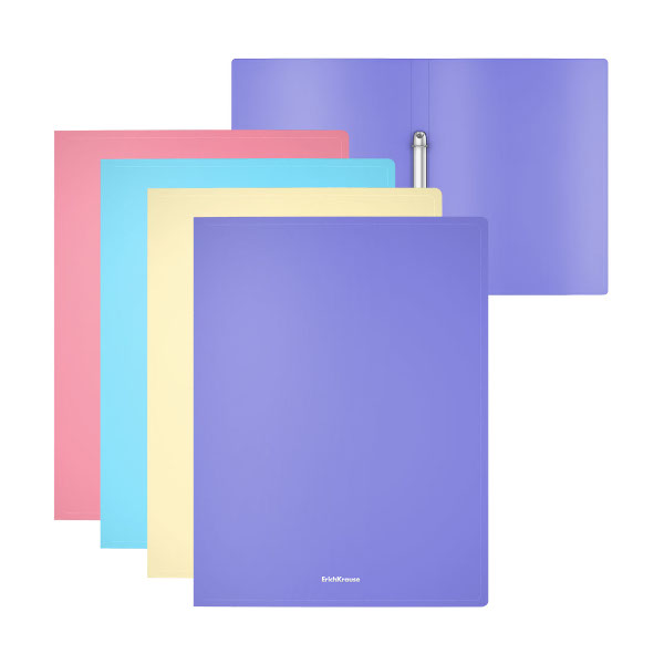 Папка 2 кольца А4, 24мм, 600мкм, ассорти "Diagonal Pastel" 49977 Erich Krause