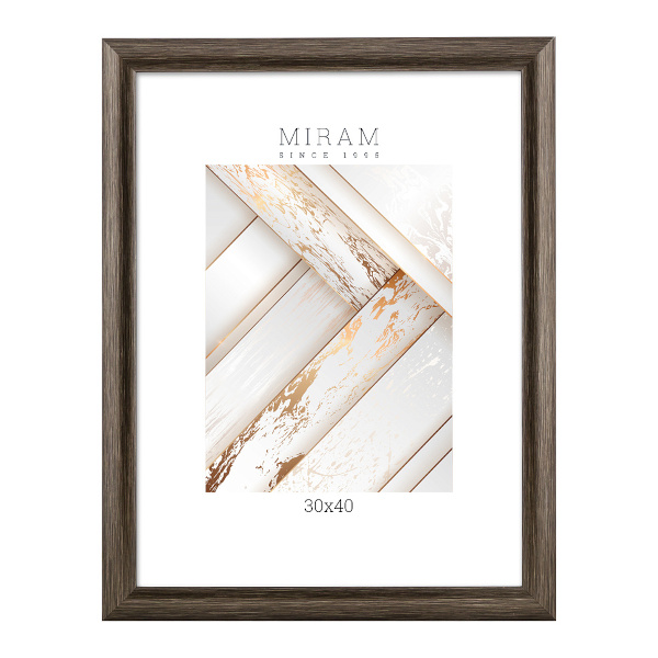 Фоторамка 30*40 пластик, багет 27мм, серый, вставка пластик 647250-15 МИРАМ