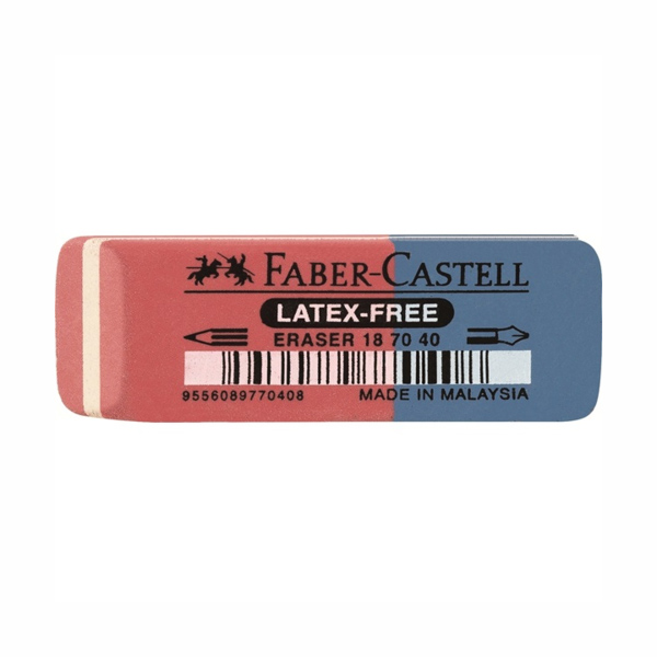 Ластик Faber-Castell "Latex Free" скош. 56*20*7мм, синт.каучук, комбинир. 187040
