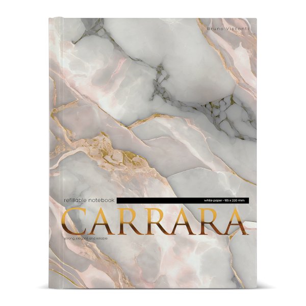 Тетрадь 80л А5 без линовки/точка на кольцах "Carrara" тв.обл., рисунок 7-80-081/37 Bruno Visconti