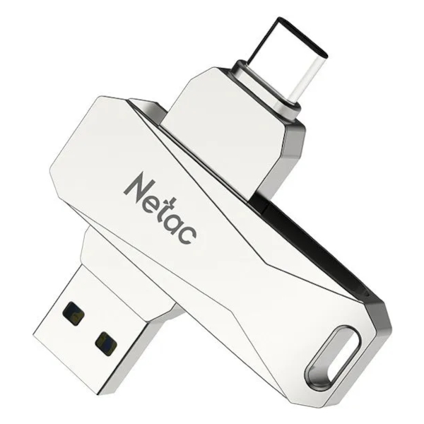 Память Flash Drive 32Gb USB 3.0 Netac U782C Dual серебро  (USB 3.0/3.1 + Type C)