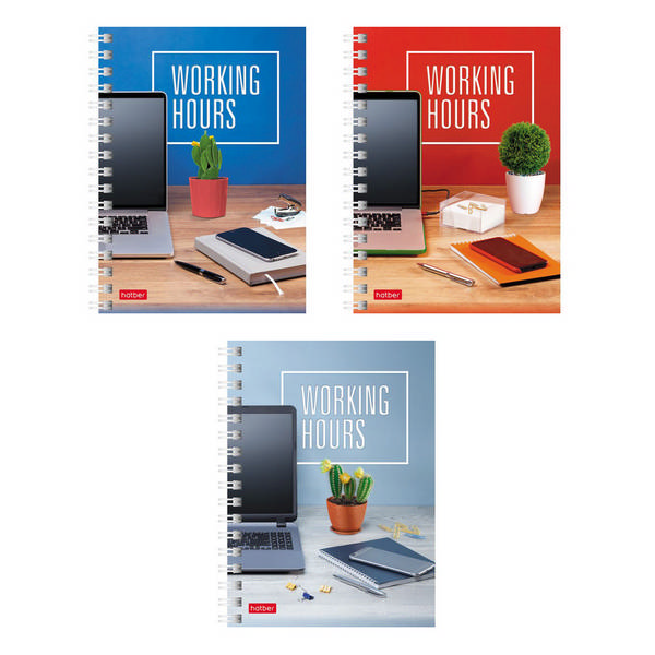 Записная книга А6 140л "Время Управлять" клетка, гребень, мягк.обл., картон, ассор 140ЗК6В1гр Hatber