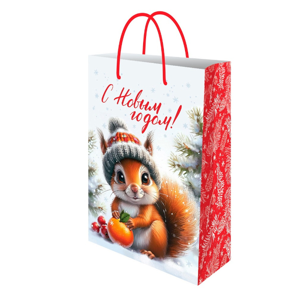 Пакет бумажный 20*14*6,5см "Бельчонок" ППК-2279 Optima