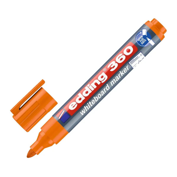Маркер для доски 1,5-3мм, спирт.осн., пулевид, оранжевый, пластик. корп. 360/6 1183288 Edding