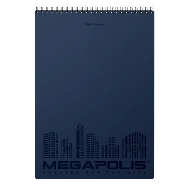 Блокнот 80л А4 Erich Krause "MEGAPOLIS" пластик, синий 45950