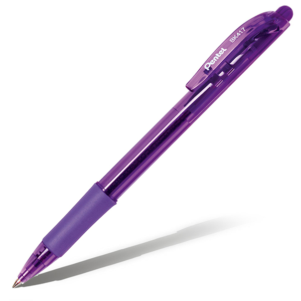 Ручка шар. автомат. масл. осн. 0,7мм, фиолетовый, тонир. корп. "Fine Line" BK417-V Pentel