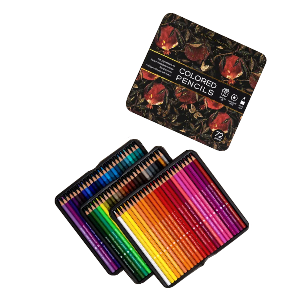 Карандаши 72цв, пластик, 6-гран. "Гранат" метал.уп. 30-0158/02 Bruno Visconti