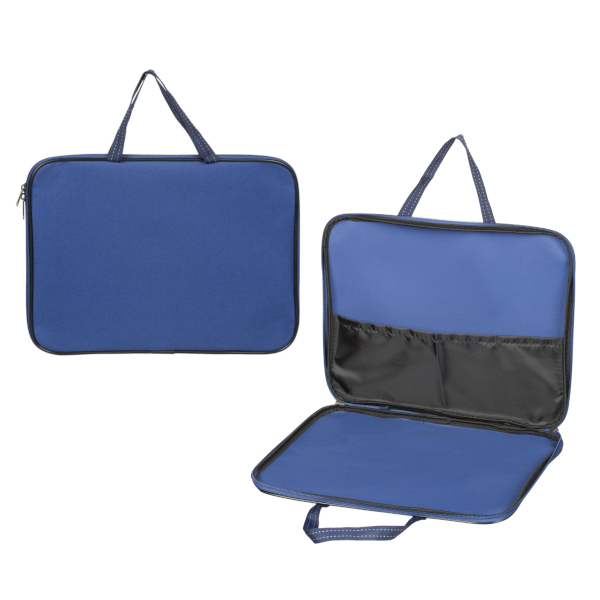 Папка с ручками А4 1отд., текстиль, синий, молния 1426261 1Ш421_с Attache