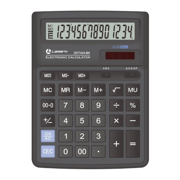 Калькулятор LAMARK DDT424-BK (черный) настольный, 14р