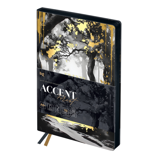 Ежедневник А6+ 2026 BG "Accent. Forest" интегр.обл., иск.кожа, рисунок DdА6+_09813