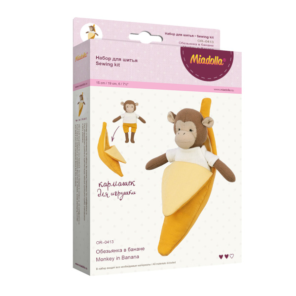 Набор для изготовления игрушки Miadolla "Обезьянка в банане" OR-0413