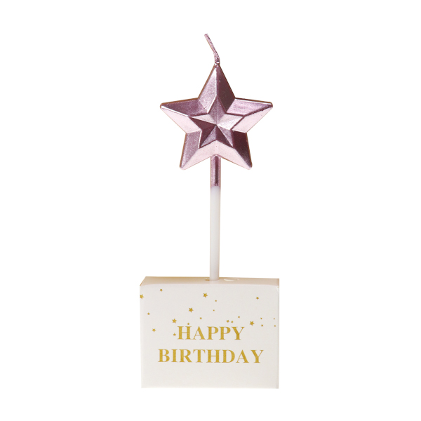 Свеча для торта на шпажке "Праздничная звезда" розовое золото, 10,2*1,4*4см С-4884 Миленд