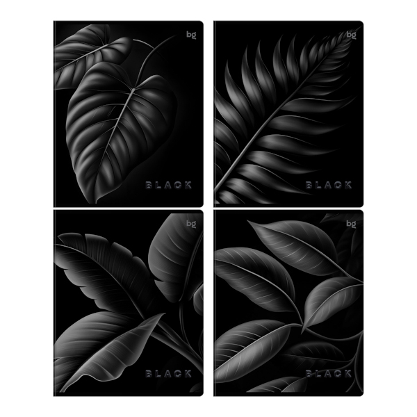 Тетрадь 80л А5 клетка "Just Black" картон, ассорти Т5ск80_лс_вл 08552 BG