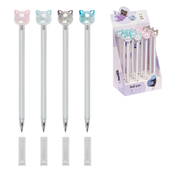 Ручка шар. 0,7мм, синий, ассорти корп. "Crystal Kitten" MS_02934 MESHU