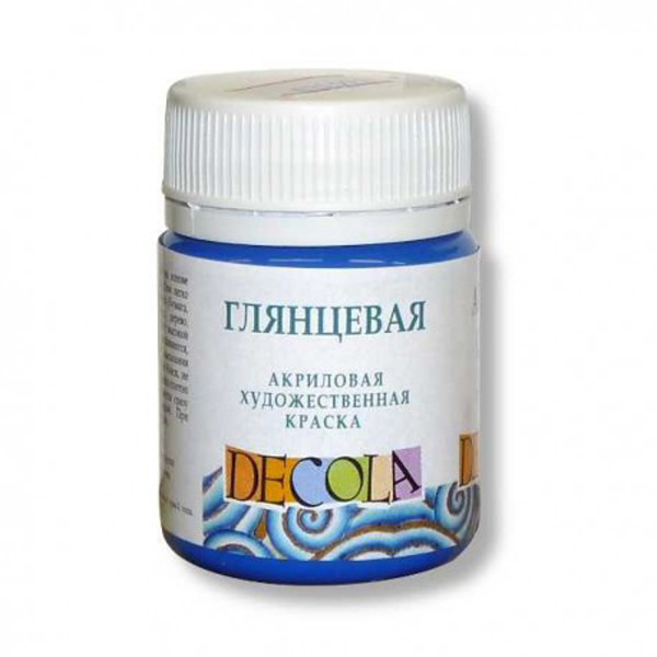 Краски акриловые Невская Палитра "Decola", глянцевый, синий, 50мл в банке, 2928515