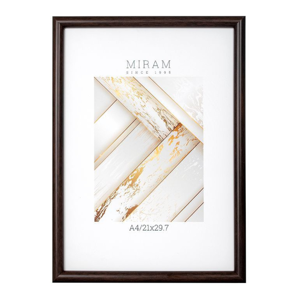 Фоторамка 21*29,7 пластик, багет 14мм, венге, вставка пластик 642046-А4 МИРАМ