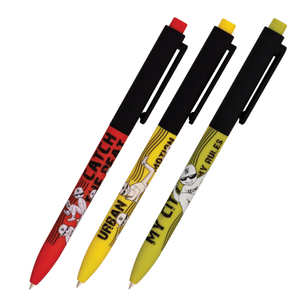 Ручка шар. автомат. 0,7мм, синий, рисунок на корп., ассорти "Городской движ" 20-0297/05 Bruno Visconti