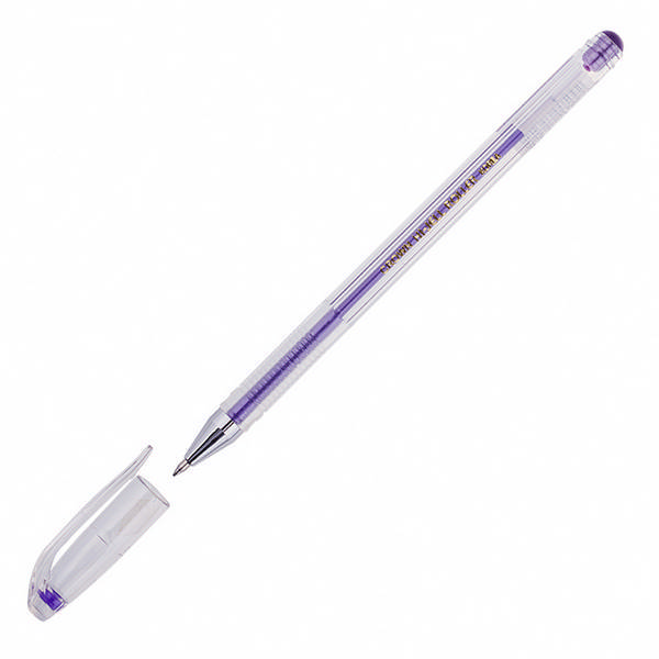 Ручка гелевая 0,7мм, фиолетовый, прозрач. корп. "Hi-Jell. Color" HJR-500HB Crown