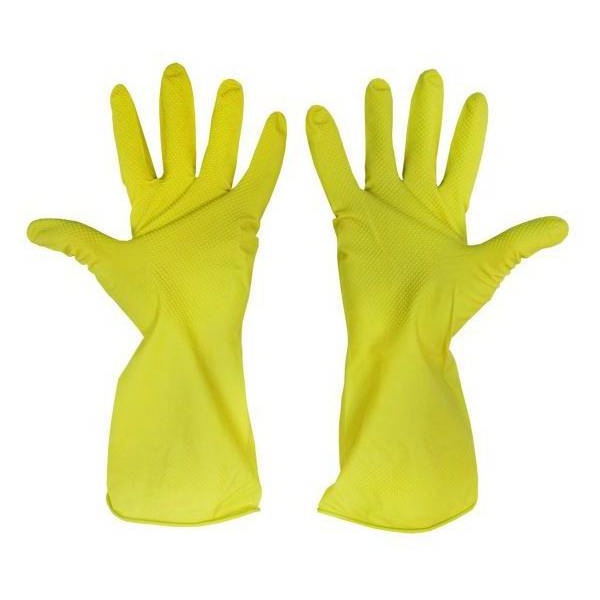 Перчатки хозяйственные латекс L желтые Komfi (1 пара)
