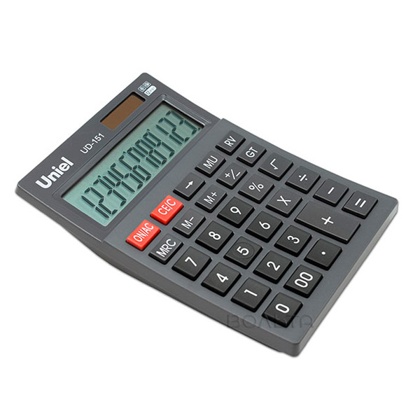 Калькулятор Uniel UD-151 (черный/белый) настольный 12р