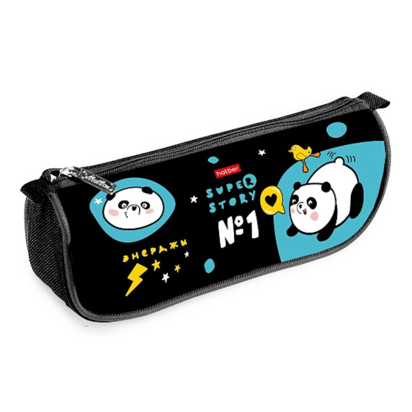 Пенал Hatber "Панда энерджи" 1отд., 20*9,5*5см, на молнии NPk_76311