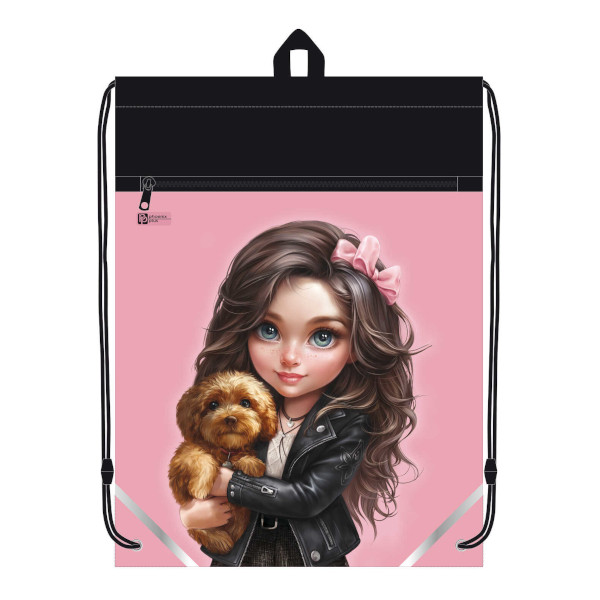 Сумка для обуви Феникс+ "Брюнетка с собачкой" 36*48см, карман 69170