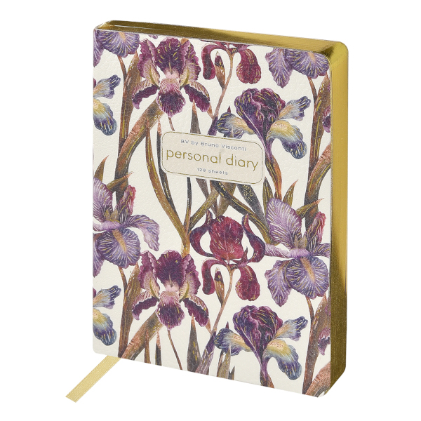 Ежедневник А6+ не дат Bruno Visconti "Ирисы" линейка, иск. кожа 3-742/10
