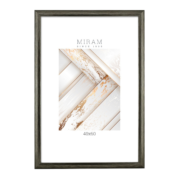 Фоторамка 40*60 пластик, багет 27мм, серый, вставка пластик 647250-17 МИРАМ