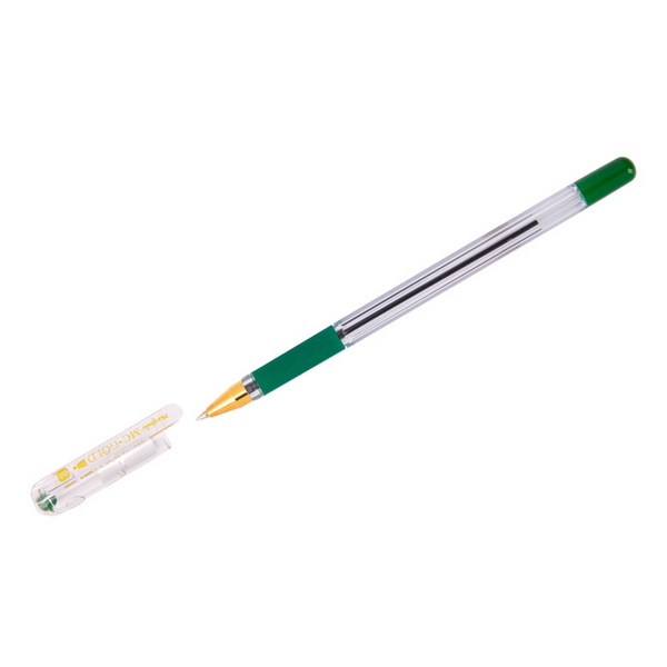 Ручка шар. масл. осн. 0,5мм, зеленый, прозрач. корп. "MC Gold" BMC-04 MunHwa