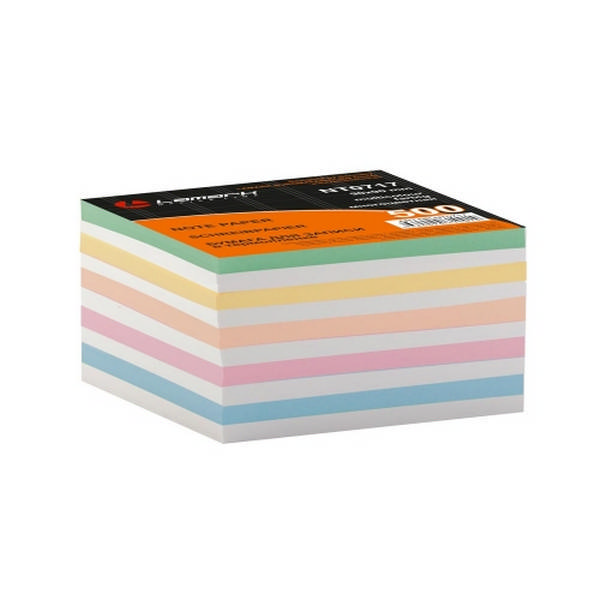 Блок для записей Lamark 90*90мм, 500л, цветной с белым, 80г/м2 NT0717