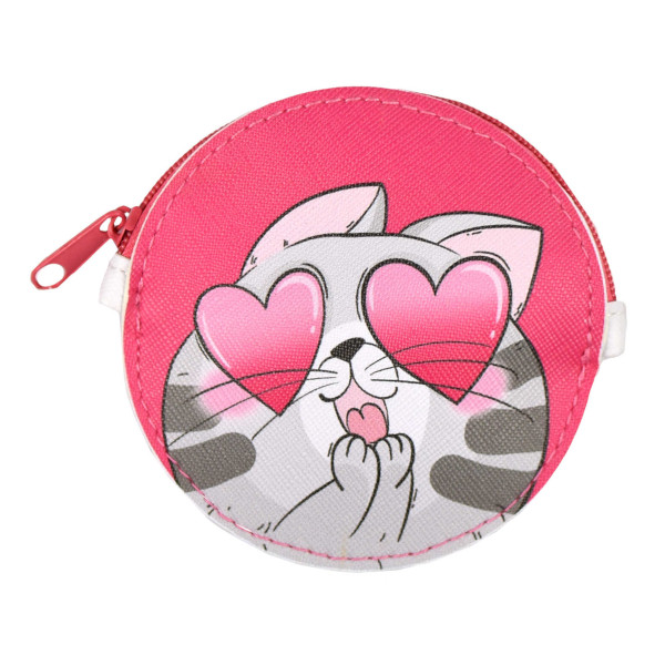 Кошелек детский "Котик" 9*9см, иск. кожа, молния 64603 Феникс+