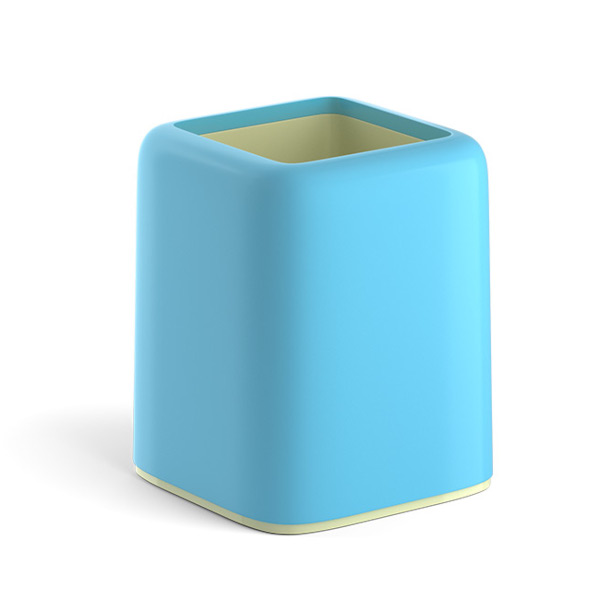 Подставка-стакан для пиш. прин. "Forte. Pastel" 8,5*8,5*10,4см, квадрат., пласт, голубез желт 51553 EK
