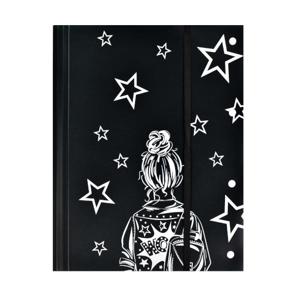 Папка А4 20 файлов*А3, 600мкм, рисунок "Девочка с рюкзаком" резинка 60455 Феникс+