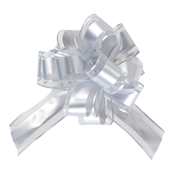 Бант для подарочной упаковки "Шар" 15см, металлик, серебро (1шт) 6231139 Волна веселья