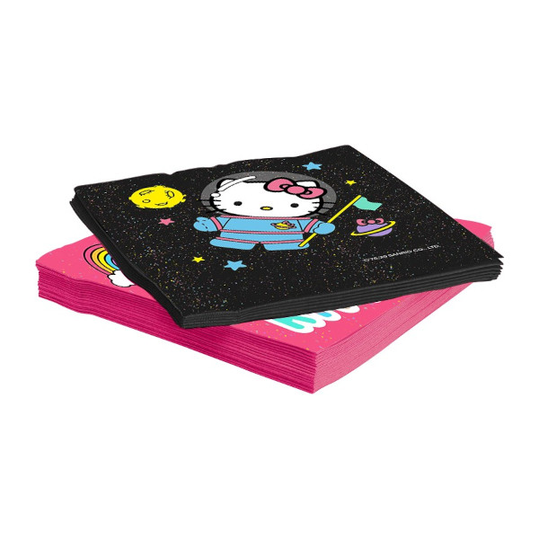 Салфетки бумажные "Hello Kitty, С Днем Рождения!" 20шт, с рисунком (33*33см) 501302 Дон Баллон 