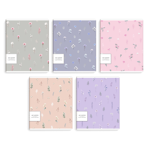 Тетрадь 48л А5+ клетка "Мильфлер" картон, ассорти 70917 Феникс+