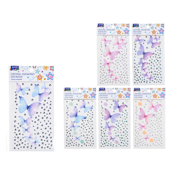 Стразы для декора самокл. "Круги" пластик, 8,5*15см, ассорти M-20448 MAZARI ТМ