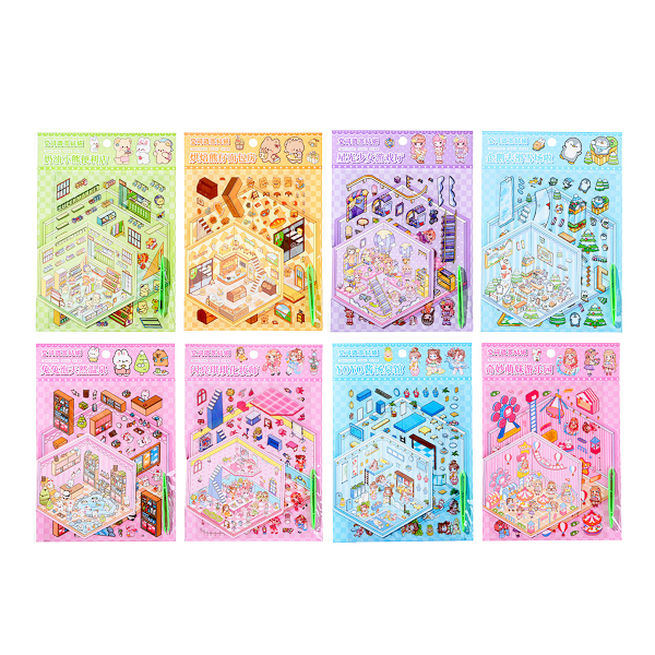 Наклейки-румбокс "Микс" 180*257мм, поле-1л, наклейки-1л, пинцет M-20510 MAZARI ТМ