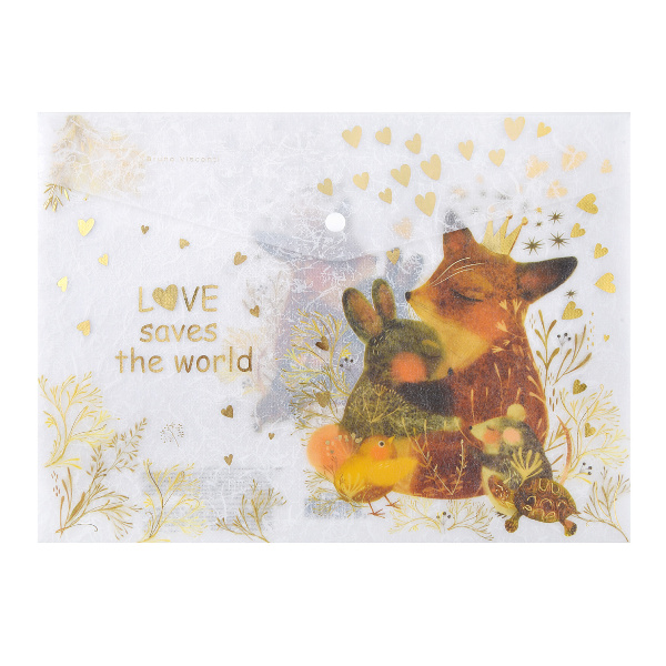 Папка-конверт на кнопке А4, 1отд., 180мкм, рисунок "Любовь, как она есть" 14-036/13 Bruno Visconti