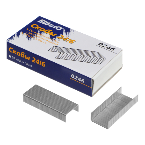 Скобы №24/6, 30л, оцинкованные (1уп*1000шт) 0246 KW-Trio
