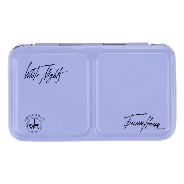 Пенал для акварели на 12 кювет "Белые ночи" с палитрой, металл, светло-голубой 2011301444