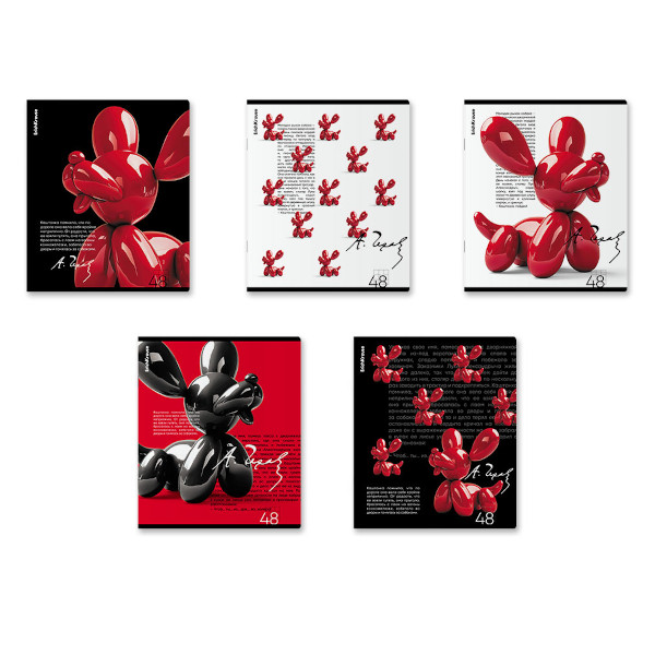 Тетрадь 48л А5+ клетка "Balloon Dog" картон, ассорти 63306 Erich Krause