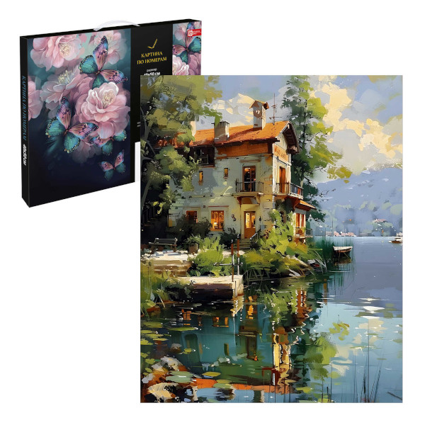 Картина по номерам Феникс+ "Дом на озере" 40*50см 67958
